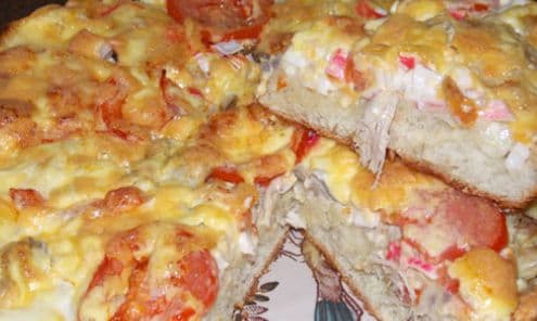Итальянская пицца с курицей и сыром